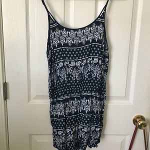 Blue and white romper